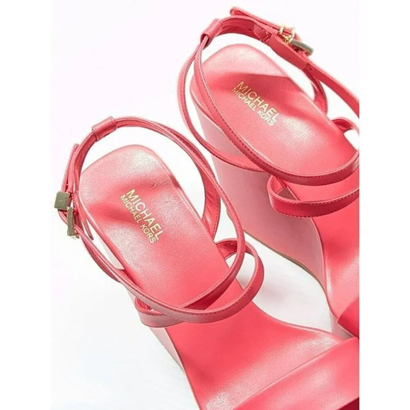 Michael Kors Women's Paola Strappy Platform Wedge Sandals Pink Size 8 MSRP $155 - Picture 6 of 10